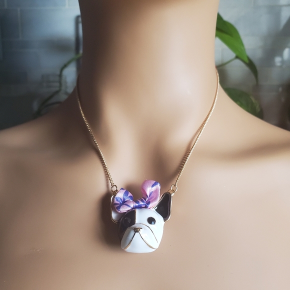 Betsey Johnson Jewelry - Betsey Johnson Bull Dog Bow Necklace NWOT